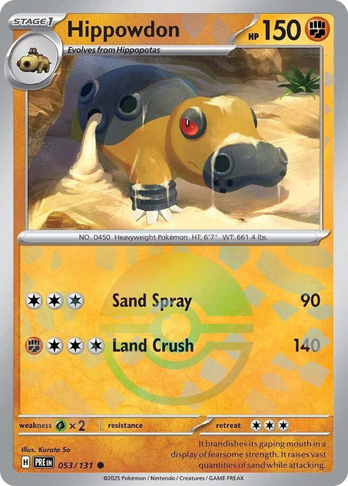 Image for Hippowdon (Poke Ball Pattern) (053/131) (Holofoil) [SV: Prismatic Evolutions] - Pokemon