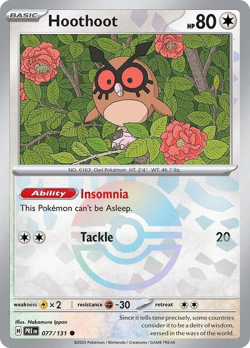 Image for Hoothoot (Poke Ball Pattern) (077/131) (Holofoil) [SV: Prismatic Evolutions] - Pokemon