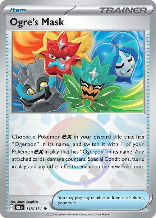Image for Ogre's Mask (Poke Ball Pattern) (118/131) (Holofoil) [SV: Prismatic Evolutions] - Pokemon