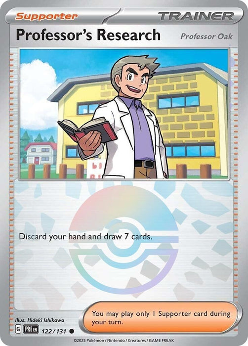 Image for Professor's Research [Professor Oak] (Poke Ball Pattern) (122/131) (Holofoil) [SV: Prismatic Evolutions] - Pokemon