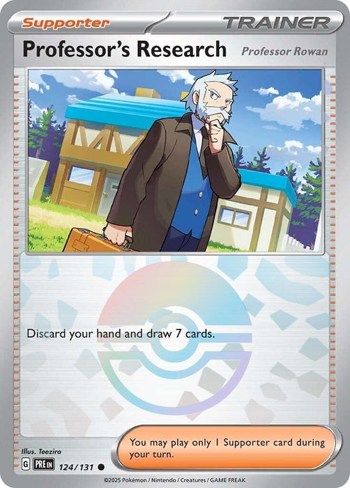 Image for Professor's Research [Professor Rowan] (Poke Ball Pattern) (124/131) (Holofoil) [SV: Prismatic Evolutions] - Pokemon