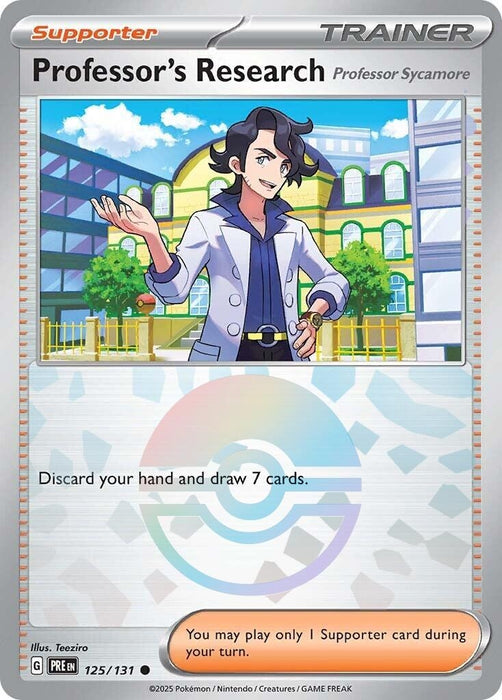 Image for Professor's Research [Professor Sycamore] (Poke Ball Pattern) (125/131) (Holofoil) [SV: Prismatic Evolutions] - Pokemon