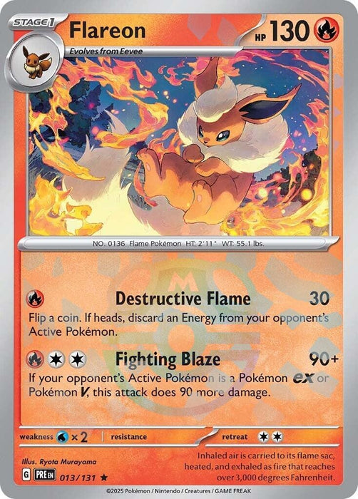 Image for Flareon (Master Ball Pattern) (013/131) (Holofoil) [SV: Prismatic Evolutions] - Pokemon