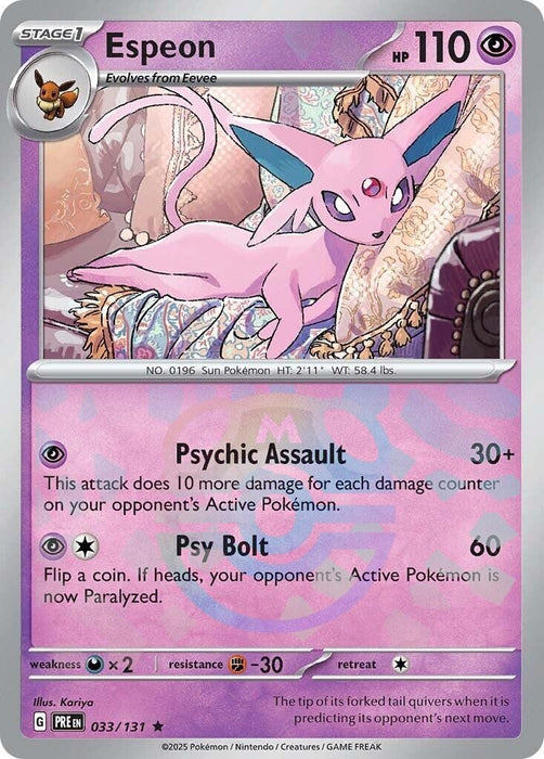 Image for Espeon (Master Ball Pattern) (033/131) (Holofoil) [SV: Prismatic Evolutions] - Pokemon