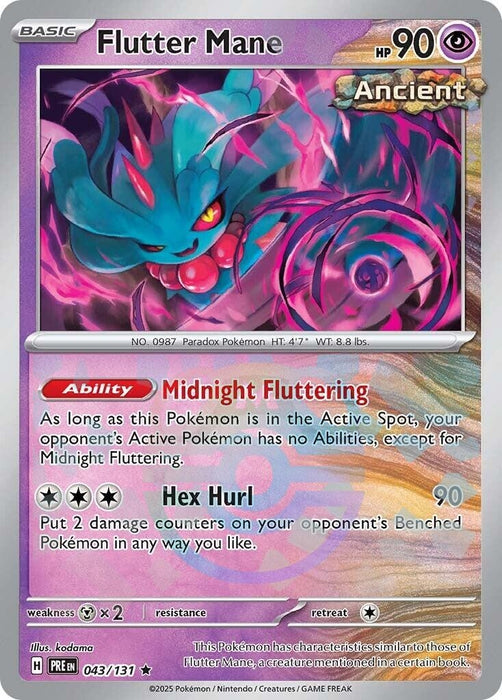 Image for Flutter Mane (Master Ball Pattern) (043/131) (Holofoil) [SV: Prismatic Evolutions] - Pokemon