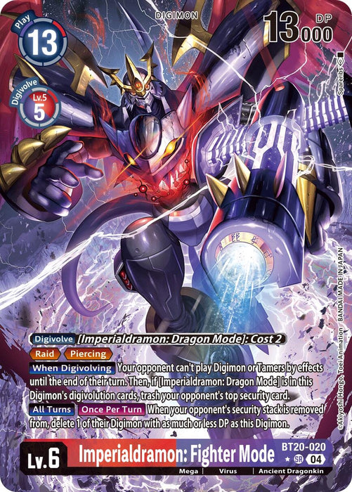 Imperialdramon: Fighter Mode (Alternate Art) (BT20-020 SR) (Foil) [Release Special Booster 2.5]