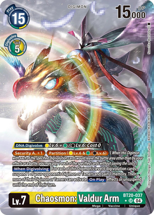Chaosmon: Valdur Arm (Alternate Art) (BT20-037 SR) (Foil) [Release Special Booster 2.5]