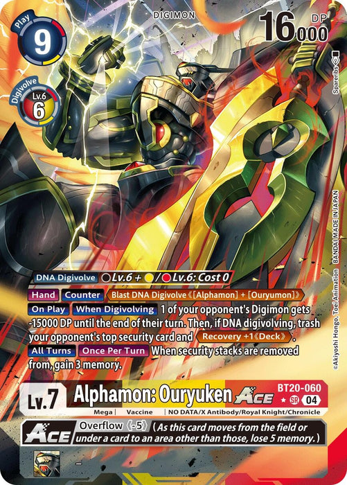 Alphamon: Ouryuken ACE (Alternate Art) (BT20-060 SR) (Foil) [Release Special Booster 2.5]