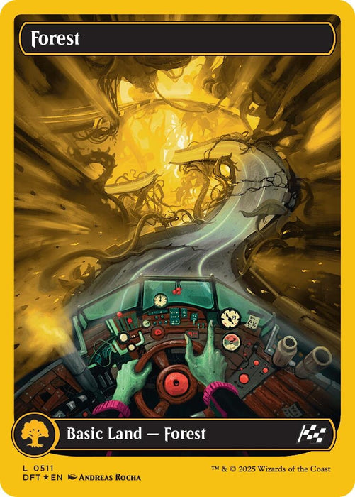 Image for Forest (0511) (First-Place Foil) (511) (Foil) [Aetherdrift] - Magic: The Gathering