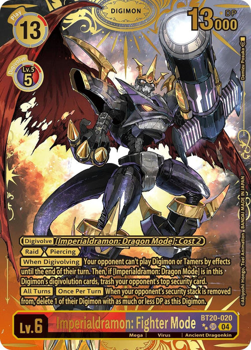 Imperialdramon: Fighter Mode (Textured) (BT20-020 SR) (Foil) [Release Special Booster 2.5]