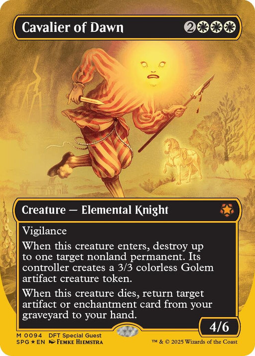 Image for Cavalier of Dawn (Borderless) (First-Place Foil) (94) (Foil) [Special Guests] - Magic: The Gathering