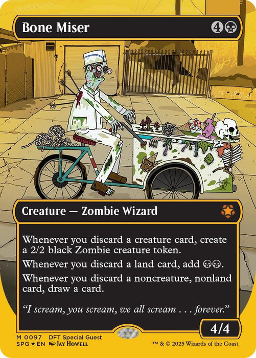 Image for Bone Miser (Borderless) (First-Place Foil) (97) (Foil) [Special Guests] - Magic: The Gathering