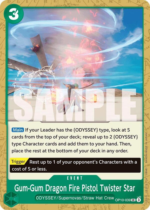 Image for Gum-Gum Dragon Fire Pistol Twister Star (OP10-039) [Royal Blood] - One Piece Card Game