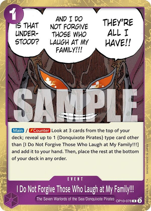 Image for I Do Not Forgive Those Who Laugh at My Family!!! (OP10-078) (Foil) [Royal Blood] - One Piece Card Game