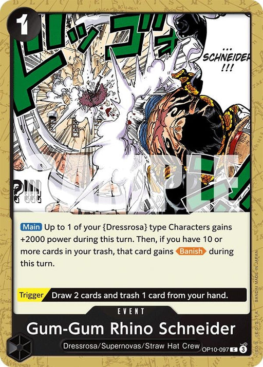 Image for Gum-Gum Rhino Schneider (OP10-097) [Royal Blood] - One Piece Card Game