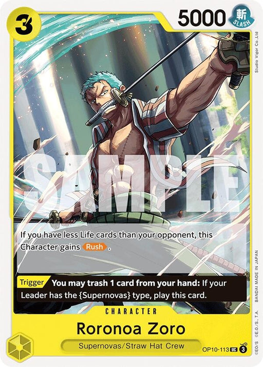 Image for Roronoa Zoro (113) (OP10-113) [Royal Blood] - One Piece Card Game