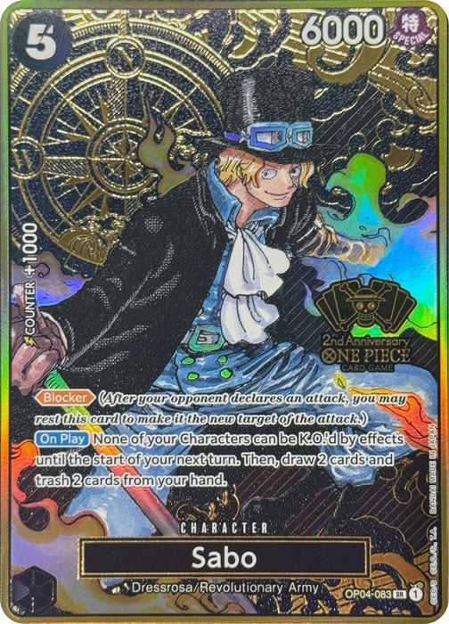 Sabo (One Piece Japanese Version 2nd Anniversary Set) (OP04-083) (Foil) [One Piece Promotion Cards]