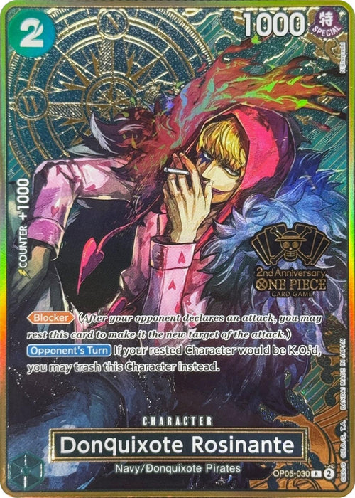 Image for Donquixote Rosinante (One Piece Japanese Version 2nd Anniversary Set) (OP05-030) (Foil) [One Piece Promotion Cards] - One Piece Card Game