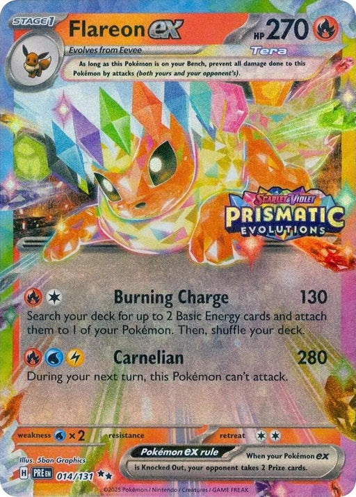 Image for Flareon ex - 014/131 (Prismatic Evolutions Stamp) (014/131) (Holofoil) [Miscellaneous Cards & Products] - Pokemon