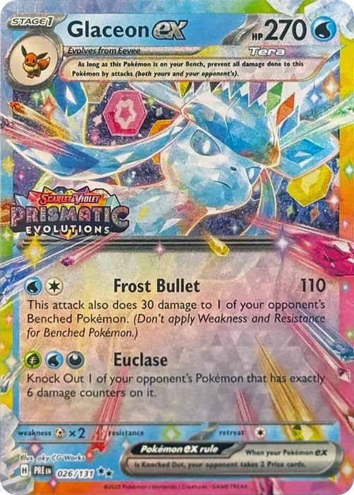 Image for Glaceon ex - 026/131 (Prismatic Evolutions Stamp) (026/131) (Holofoil) [Miscellaneous Cards & Products] - Pokemon