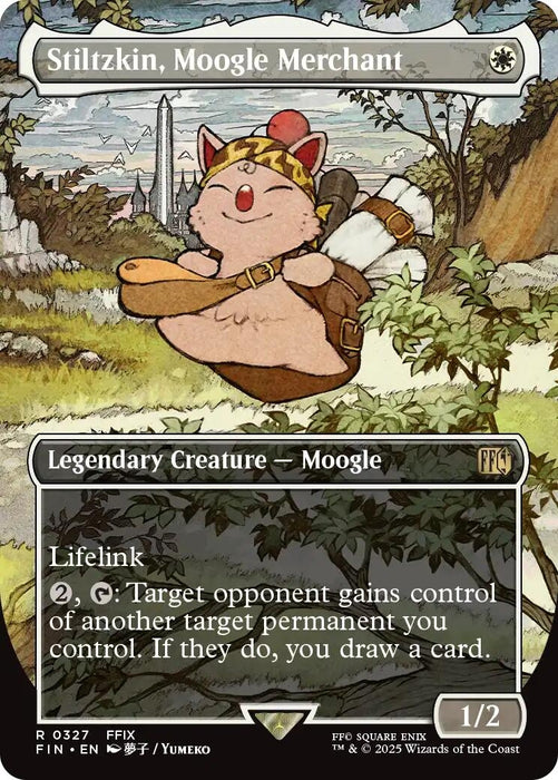 Image for Stiltzkin, Moogle Merchant (Borderless) (327) (Foil) [FINAL FANTASY] - Magic: The Gathering