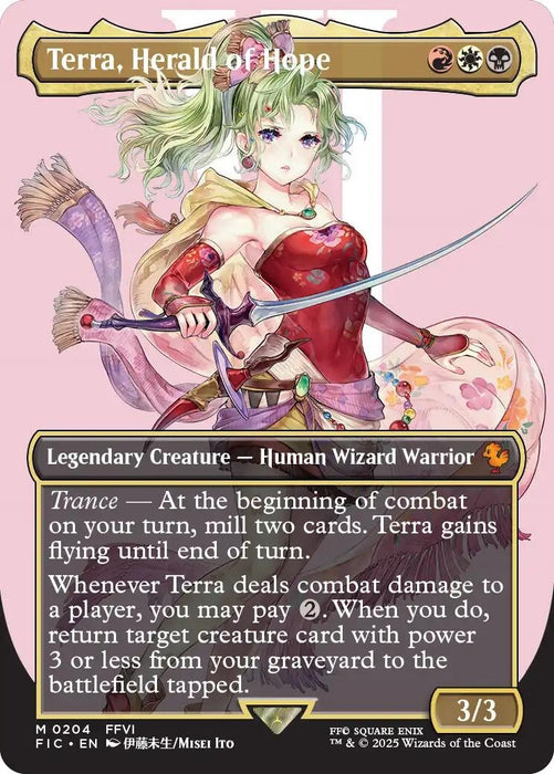 Image for Terra, Herald of Hope (Borderless) (204) (Foil) [FINAL FANTASY] - Magic: The Gathering