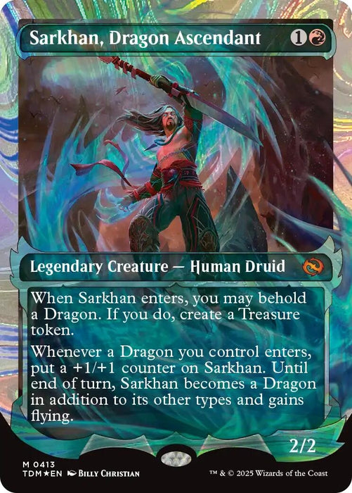 Sarkhan, Dragon Ascendant (0413) (Showcase) (Halo Foil) (413) (Foil) [Tarkir: Dragonstorm]