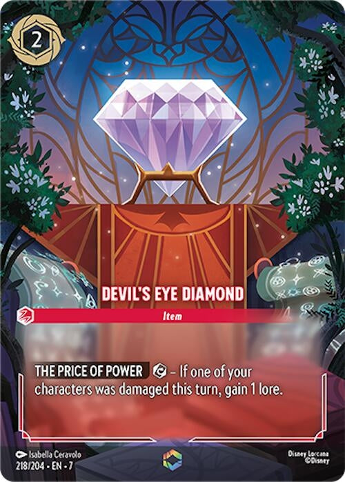 Image for Devil's Eye Diamond (Enchanted) (218/204) (Holofoil) [Archazia's Island] - Disney Lorcana