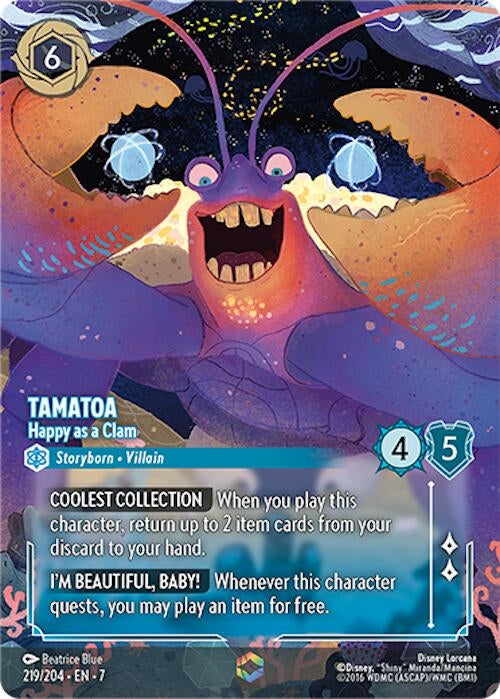 Image for Tamatoa - Happy as a Clam (Enchanted) (219/204) (Holofoil) [Archazia's Island] - Disney Lorcana