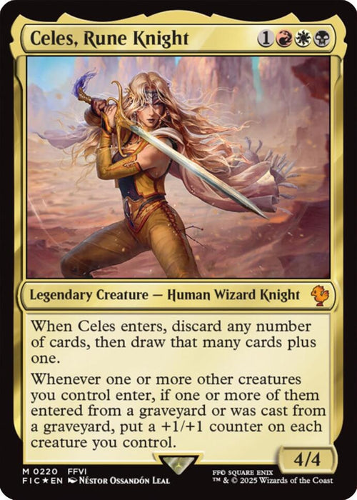 Image for Celes, Rune Knight (Surge Foil) (220) (Foil) [FINAL FANTASY] - Magic: The Gathering