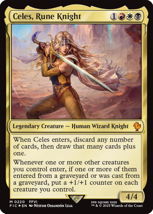 Image for Celes, Rune Knight (Surge Foil) (220) (Foil) [FINAL FANTASY] - Magic: The Gathering