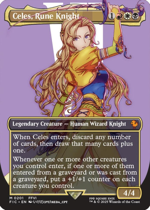Image for Celes, Rune Knight (Borderless) (201) [FINAL FANTASY] - Magic: The Gathering