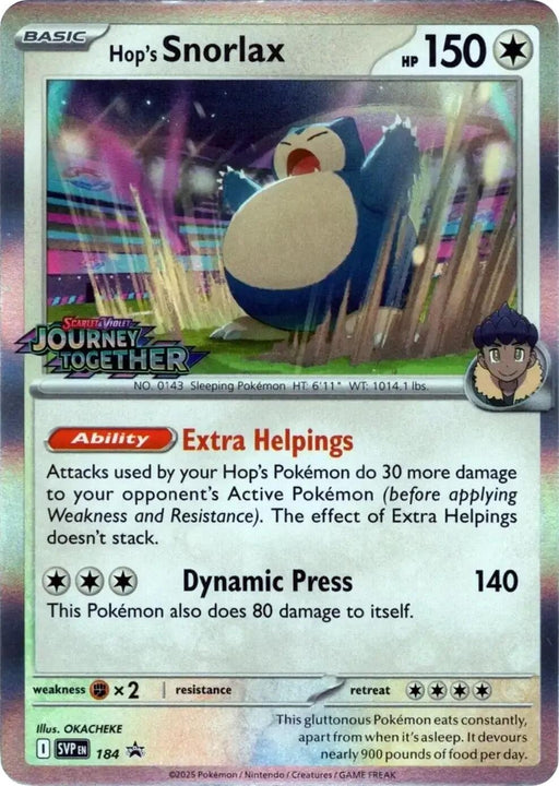 Image for Hop's Snorlax - 184 (Prerelease) (184) (Holofoil) [SV: Scarlet & Violet Promo Cards] - Pokemon