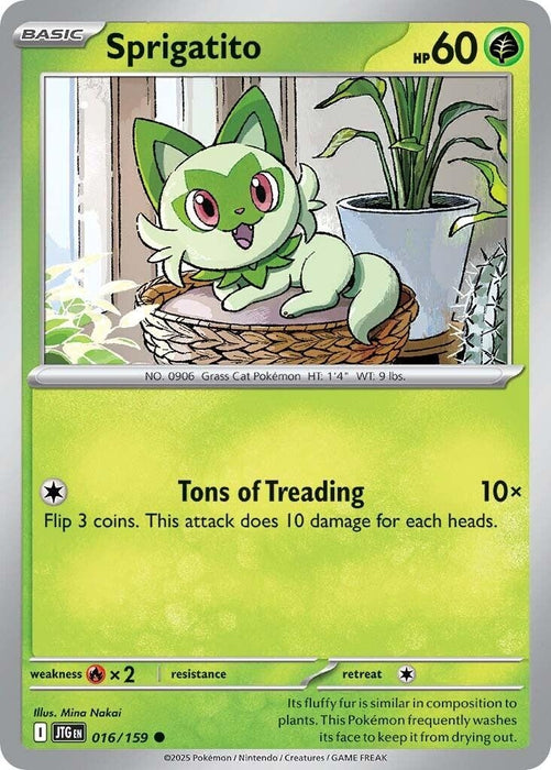 Image for Sprigatito (016/159) (Reverse Holofoil) [SV09: Journey Together] - Pokemon