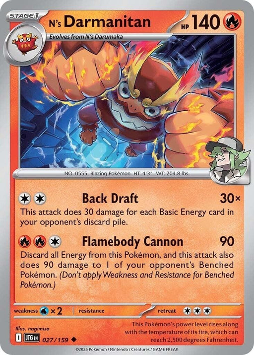 Image for N's Darmanitan (027/159) (Reverse Holofoil) [SV09: Journey Together] - Pokemon
