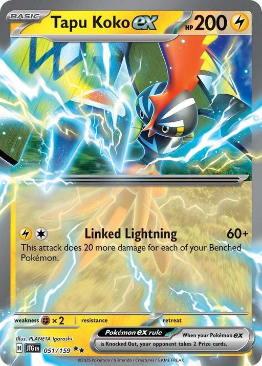 Image for Tapu Koko ex (051/159) (Holofoil) [SV09: Journey Together] - Pokemon