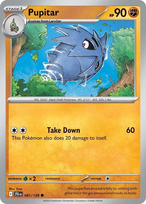 Image for Pupitar (081/159) (Reverse Holofoil) [SV09: Journey Together] - Pokemon