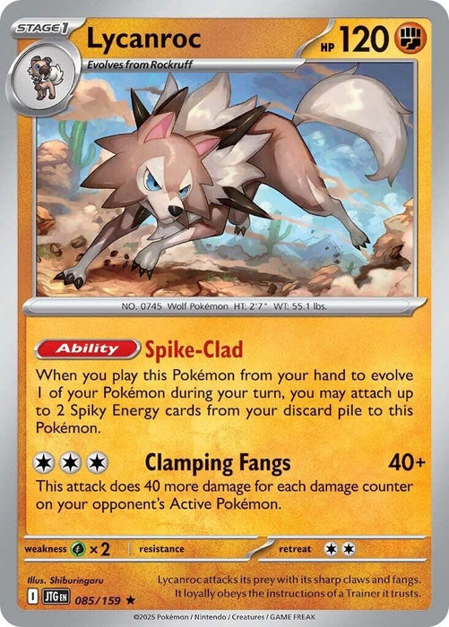 Image for Lycanroc (085/159) (Holofoil) [SV09: Journey Together] - Pokemon