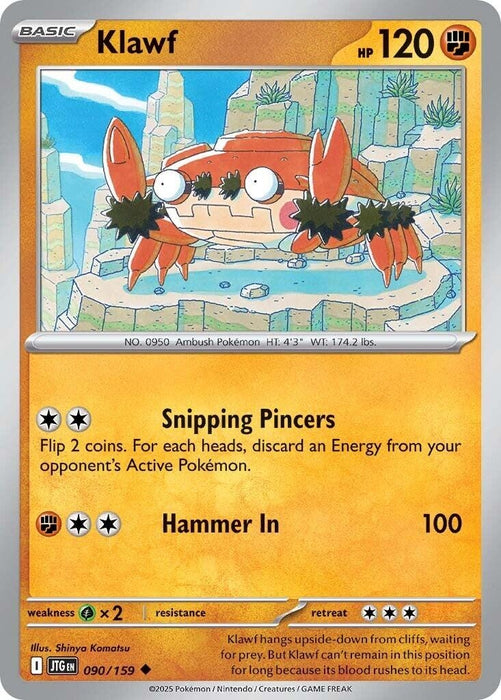 Image for Klawf (090/159) (Reverse Holofoil) [SV09: Journey Together] - Pokemon
