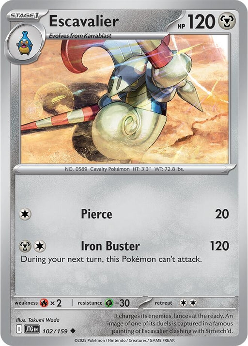 Image for Escavalier (102/159) (Reverse Holofoil) [SV09: Journey Together] - Pokemon