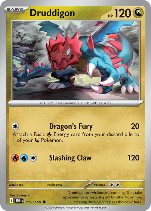 Image for Druddigon (115/159) (Reverse Holofoil) [SV09: Journey Together] - Pokemon
