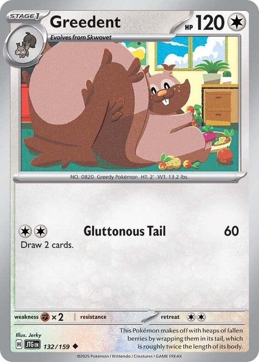 Image for Greedent (132/159) (Reverse Holofoil) [SV09: Journey Together] - Pokemon