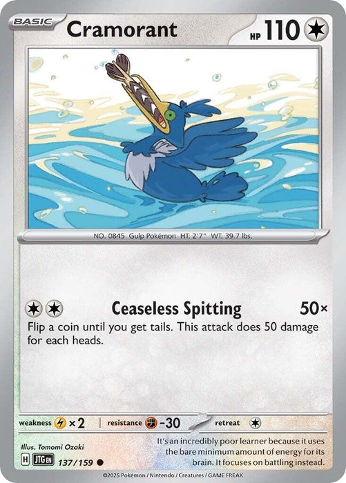 Image for Cramorant (137/159) (Reverse Holofoil) [SV09: Journey Together] - Pokemon