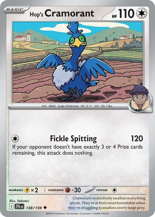 Image for Hop's Cramorant (138/159) (Reverse Holofoil) [SV09: Journey Together] - Pokemon