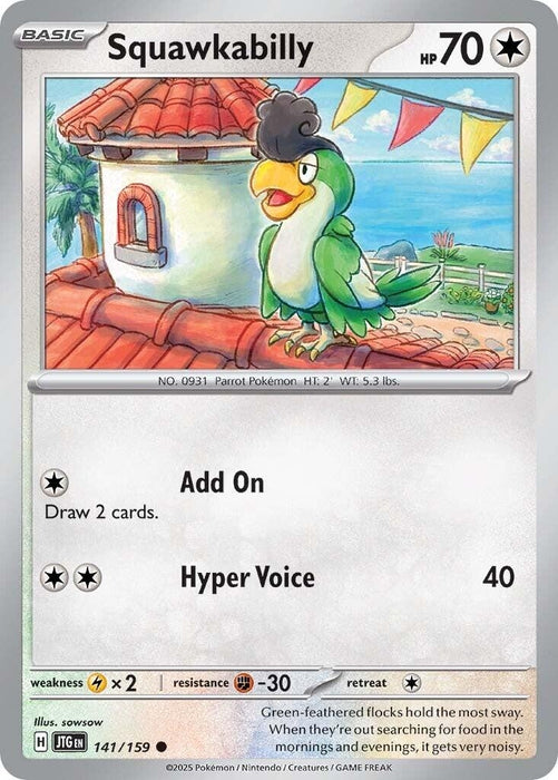 Image for Squawkabilly (141/159) (Reverse Holofoil) [SV09: Journey Together] - Pokemon