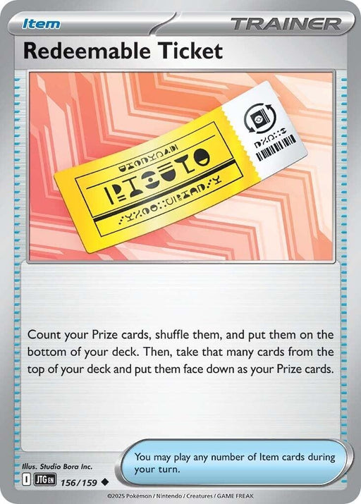 Image for Redeemable Ticket (156/159) (Reverse Holofoil) [SV09: Journey Together] - Pokemon