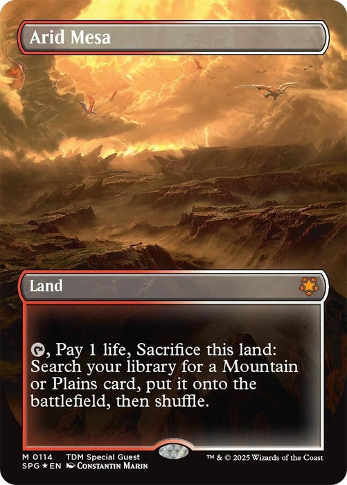 Image for Arid Mesa (Borderless) (Dragonscale Foil) (114) (Foil) [Special Guests] - Magic: The Gathering