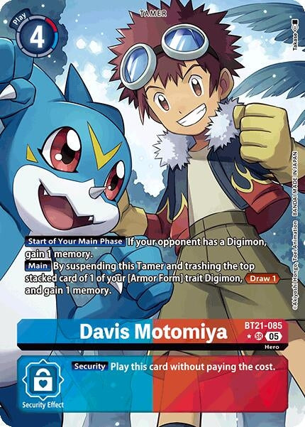 Davis Motomiya (Alternate Art) (BT21-085 SR) (Foil) [World Convergence]