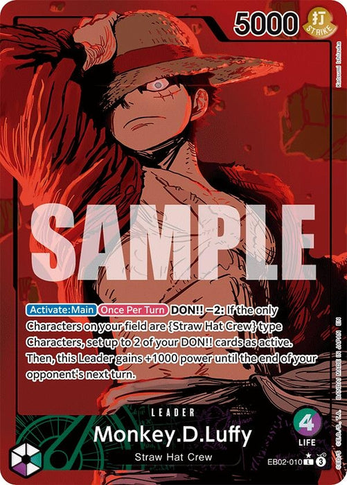 Monkey.D.Luffy (010) (Alternate Art) (EB02-010) (Foil) [Extra Booster: Anime 25th Collection]