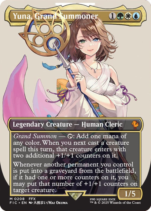 Image for Yuna, Grand Summoner (Borderless) (208) (Foil) [FINAL FANTASY] - Magic: The Gathering